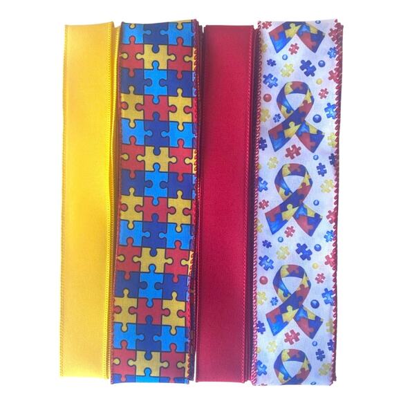 Love Needs No Words Wreath Sign & Ribbon Bundle – Autism Awareness Decor Kit - Picture 7 of 8